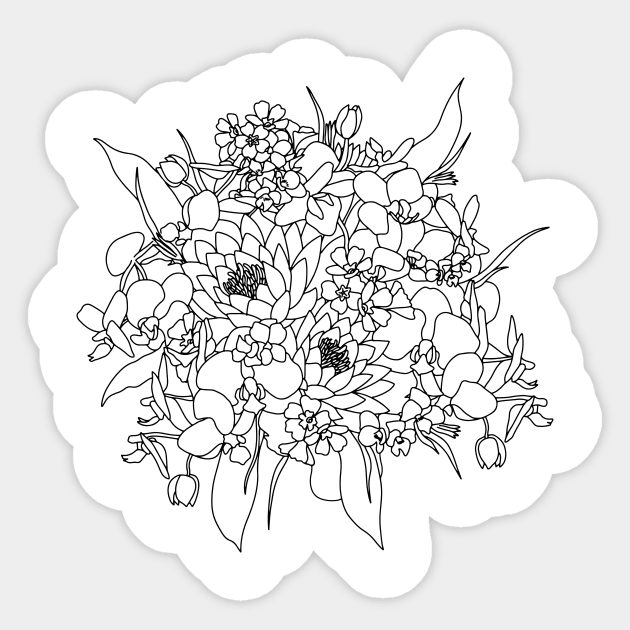 February Birth Month Flower Bouquet Drawing Sticker by EKA Design